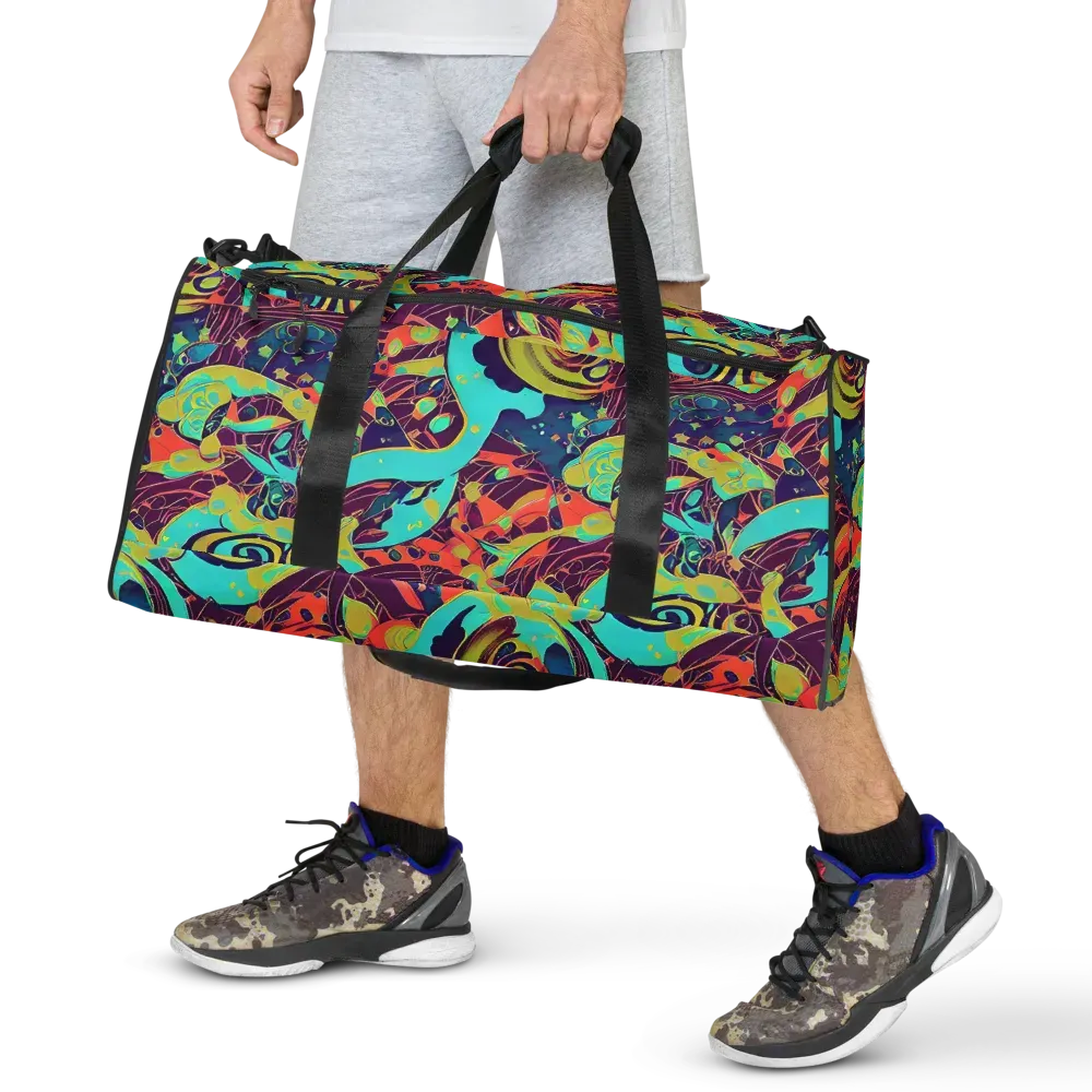Vivid Spiral Tide on Duffle Bag — Front