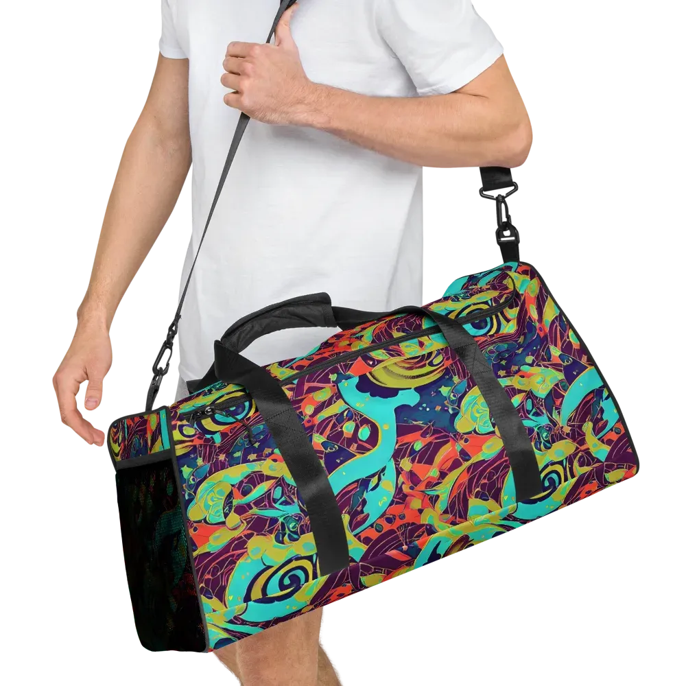 Vivid Spiral Tide on Duffle Bag — Right Front