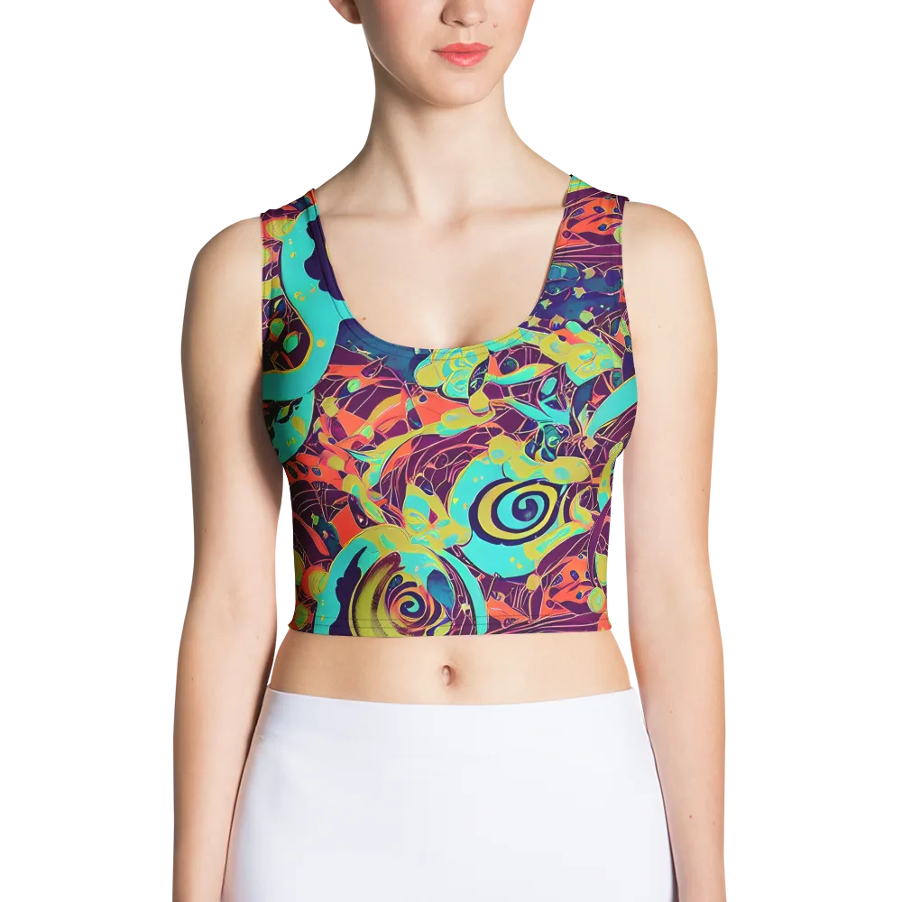 Vivid Spiral Tide on Crop Top — Front