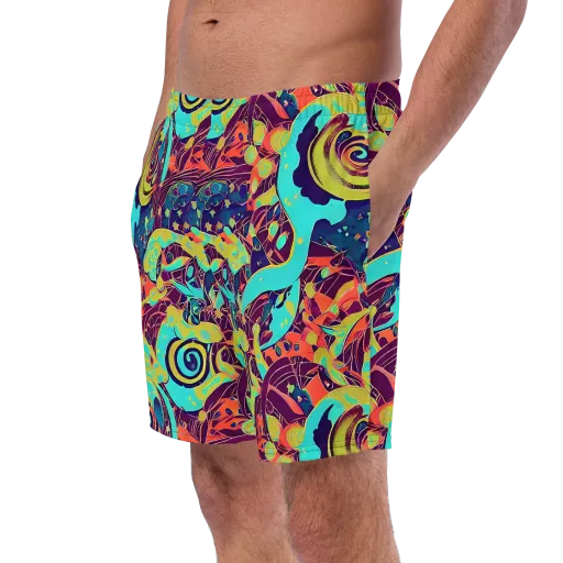 Vivid Spiral Tide on a Swim Trunks