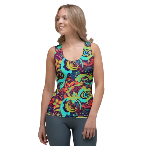 Vivid Spiral Tide on a Women's Tank Top