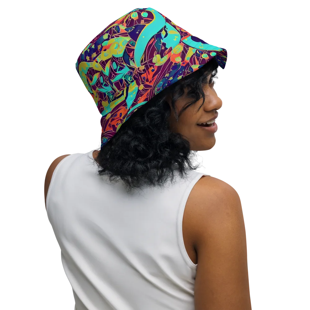 Vivid Spiral Tide on Reversible Bucket Hat — Right Outside