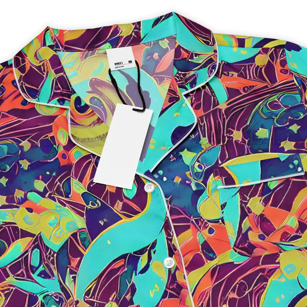 Vivid Spiral Tide on Women's Short Sleeve Pajama Top — Product details