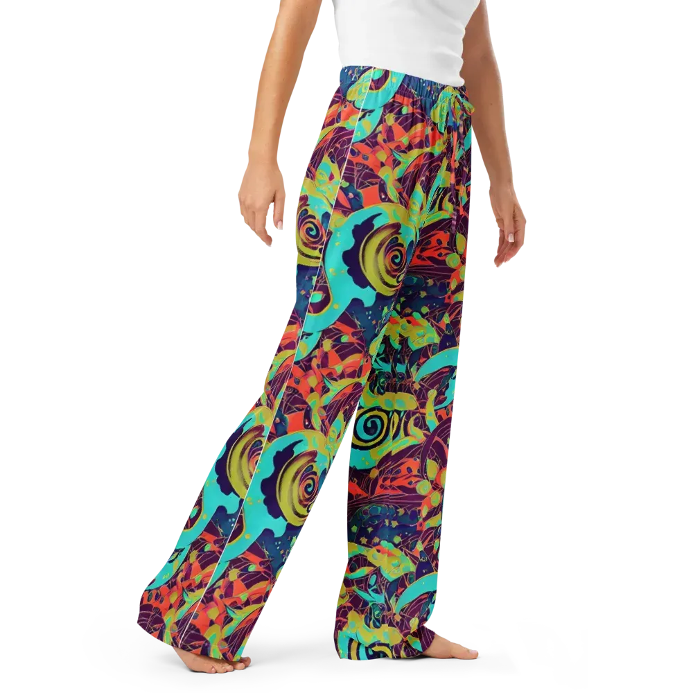 Vivid Spiral Tide on Women's Pajama Pants — Right Front