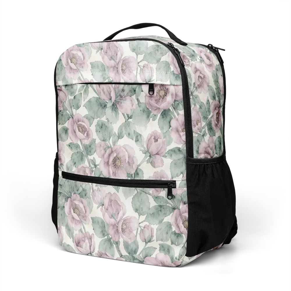 Blush Herbarium on Utility Backpack — Left Front