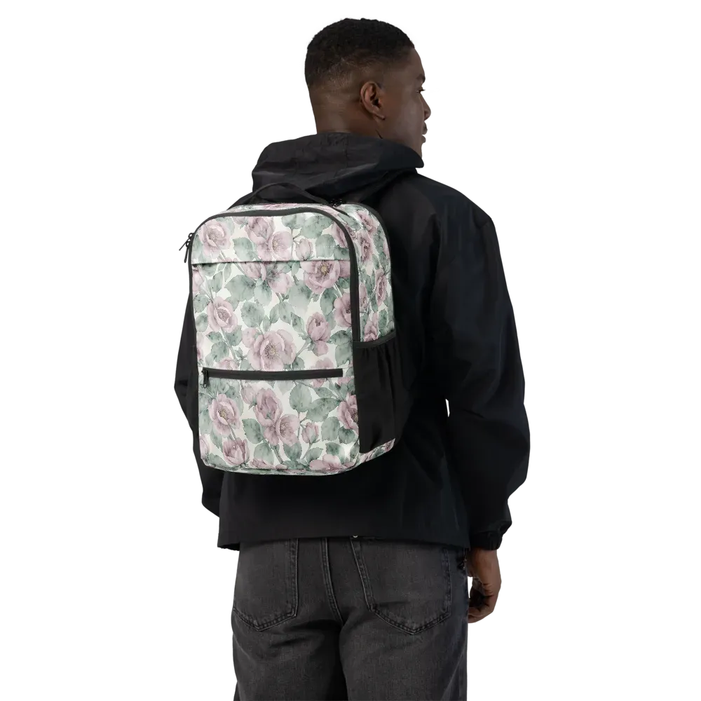 Blush Herbarium on Utility Backpack — Back