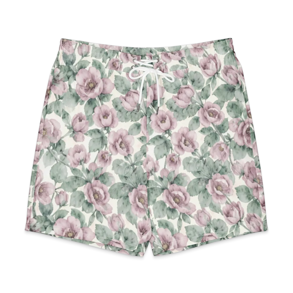 Blush Herbarium on Men's Board Shorts — Front