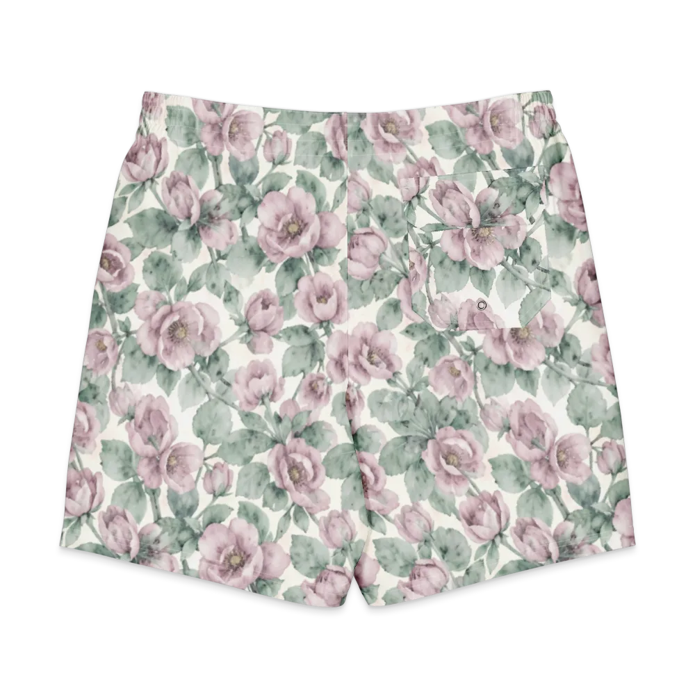 Blush Herbarium on Men's Board Shorts — Back