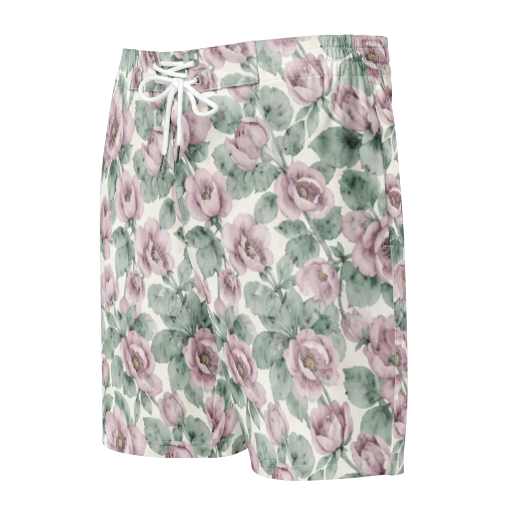 Blush Herbarium on Men's Board Shorts — Front