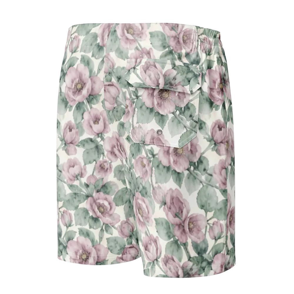 Blush Herbarium on Men's Board Shorts — Back