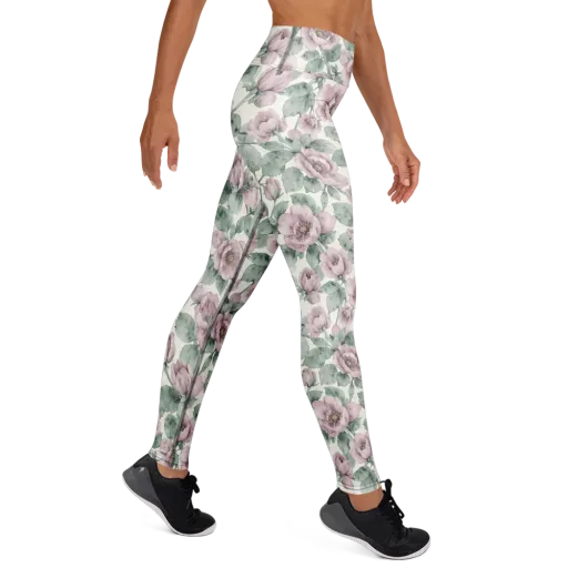 Blush Herbarium on a Yoga Leggings