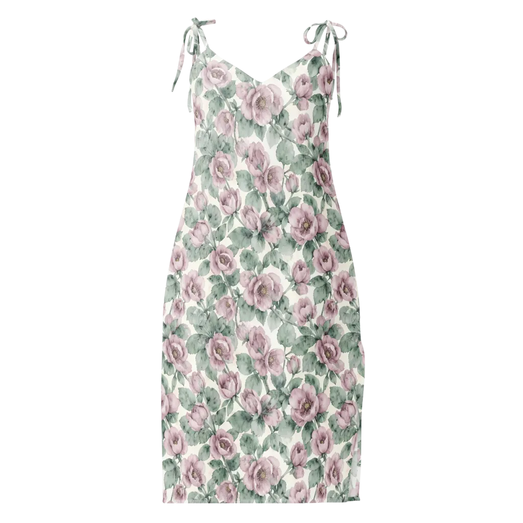Blush Herbarium on Slip Dress — Front
