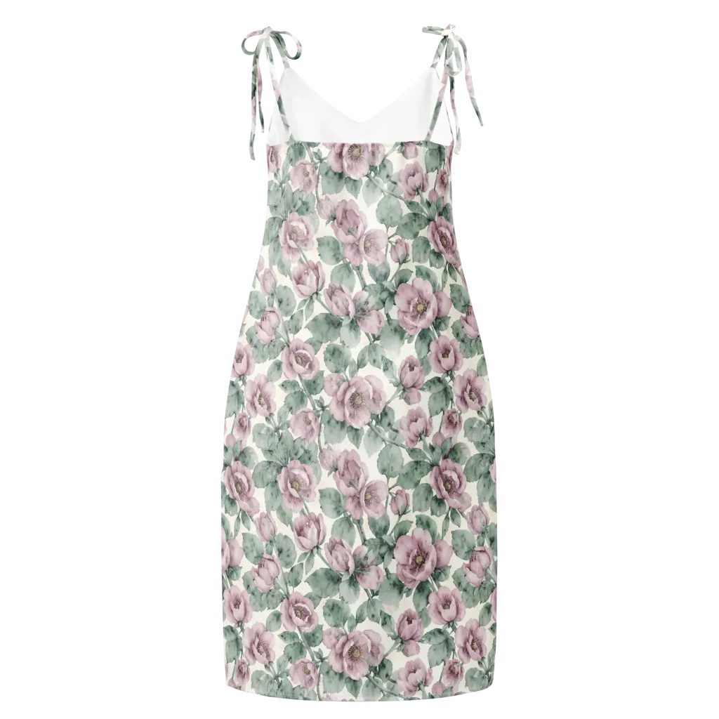 Blush Herbarium on Slip Dress — Back