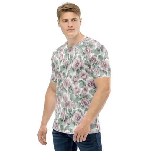 Blush Herbarium on a Men's Crew Neck T-Shirt