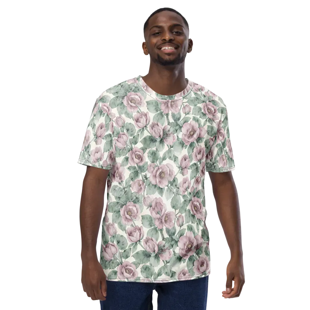 Blush Herbarium on Men's Crew Neck T-Shirt — Front