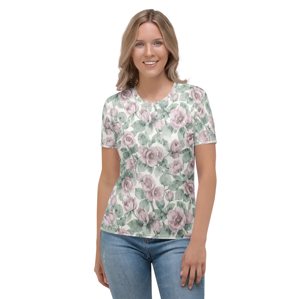 Blush Herbarium on Women's Crew Neck T-Shirt — Front