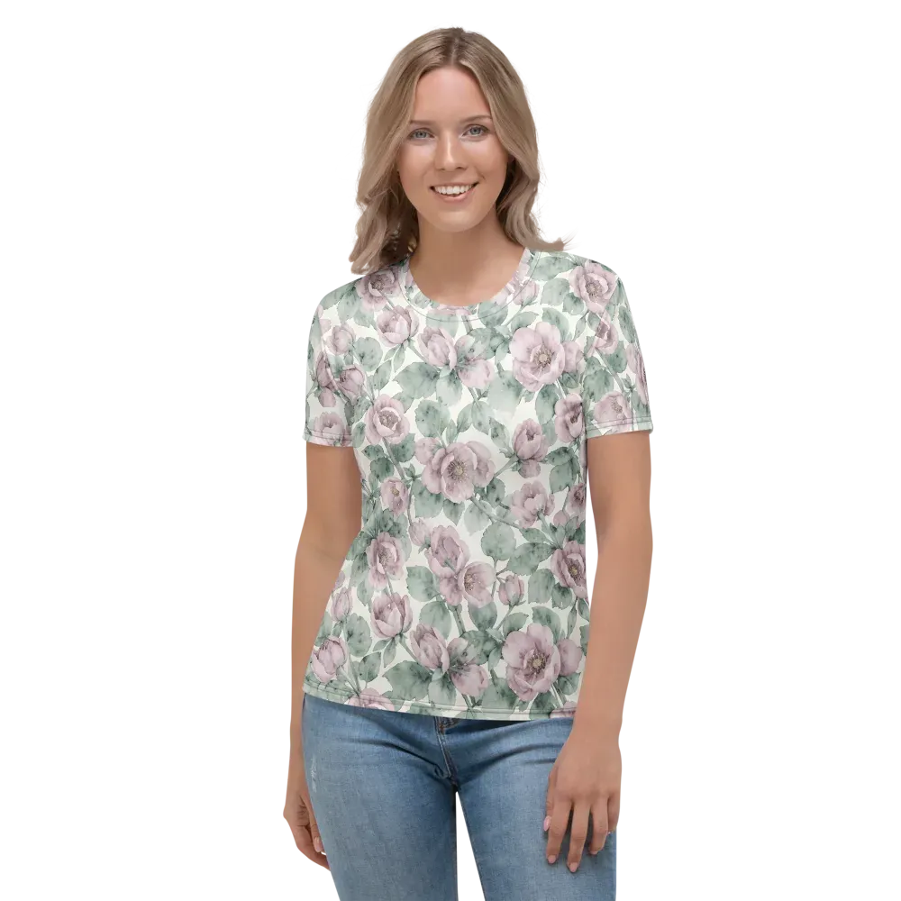 Blush Herbarium on Women's Crew Neck T-Shirt — Front