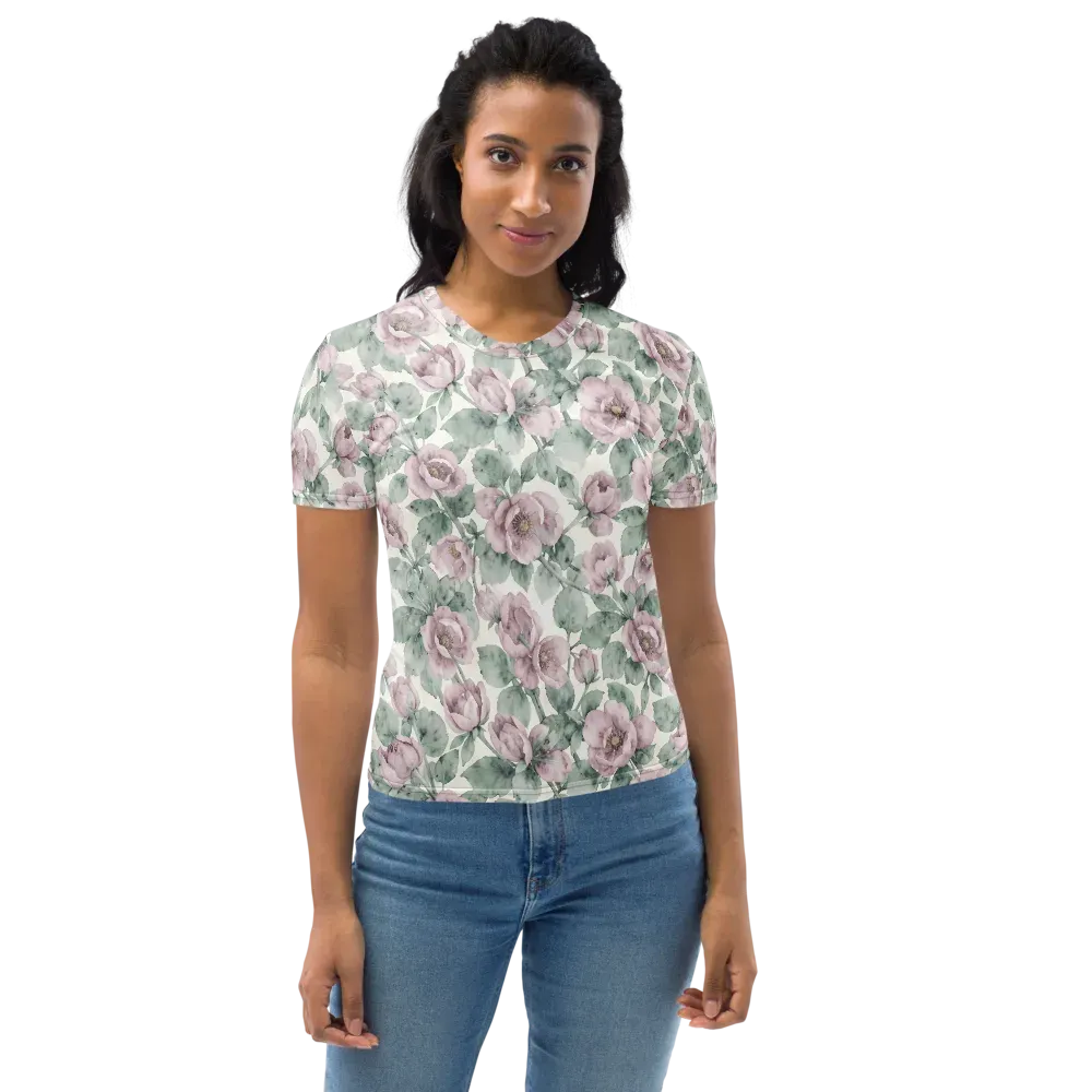 Blush Herbarium on Women's Crew Neck T-Shirt — Front