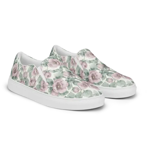 Blush Herbarium on a Men's Slip-On Canvas Shoes