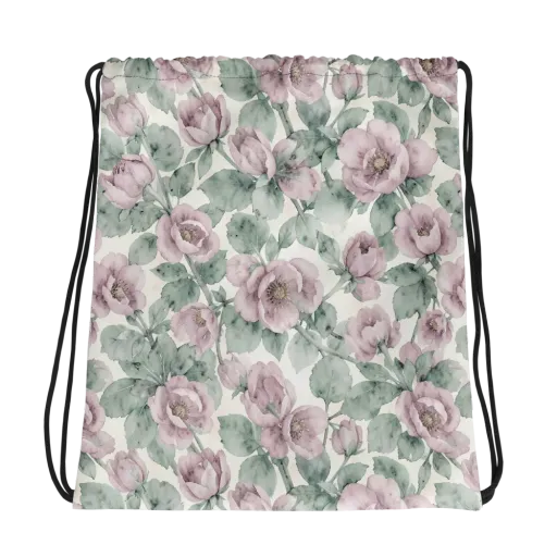 Blush Herbarium on a Drawstring Bag