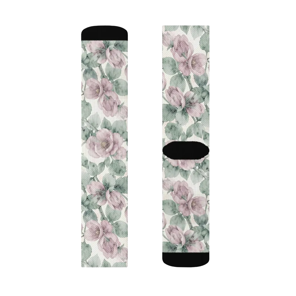 Blush Herbarium on Socks — Right Sock