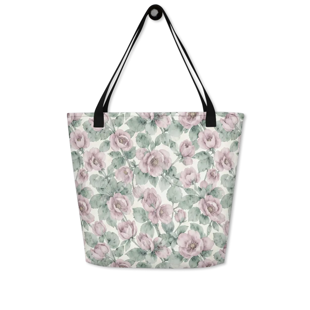 Blush Herbarium on Large Tote Bag W/ Pocket — Front