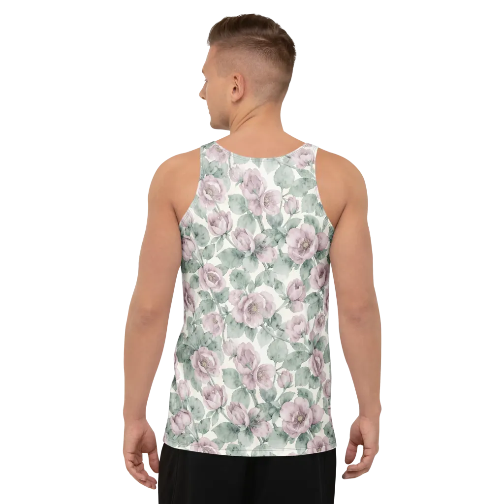 Blush Herbarium on Men's Tank Top — Back
