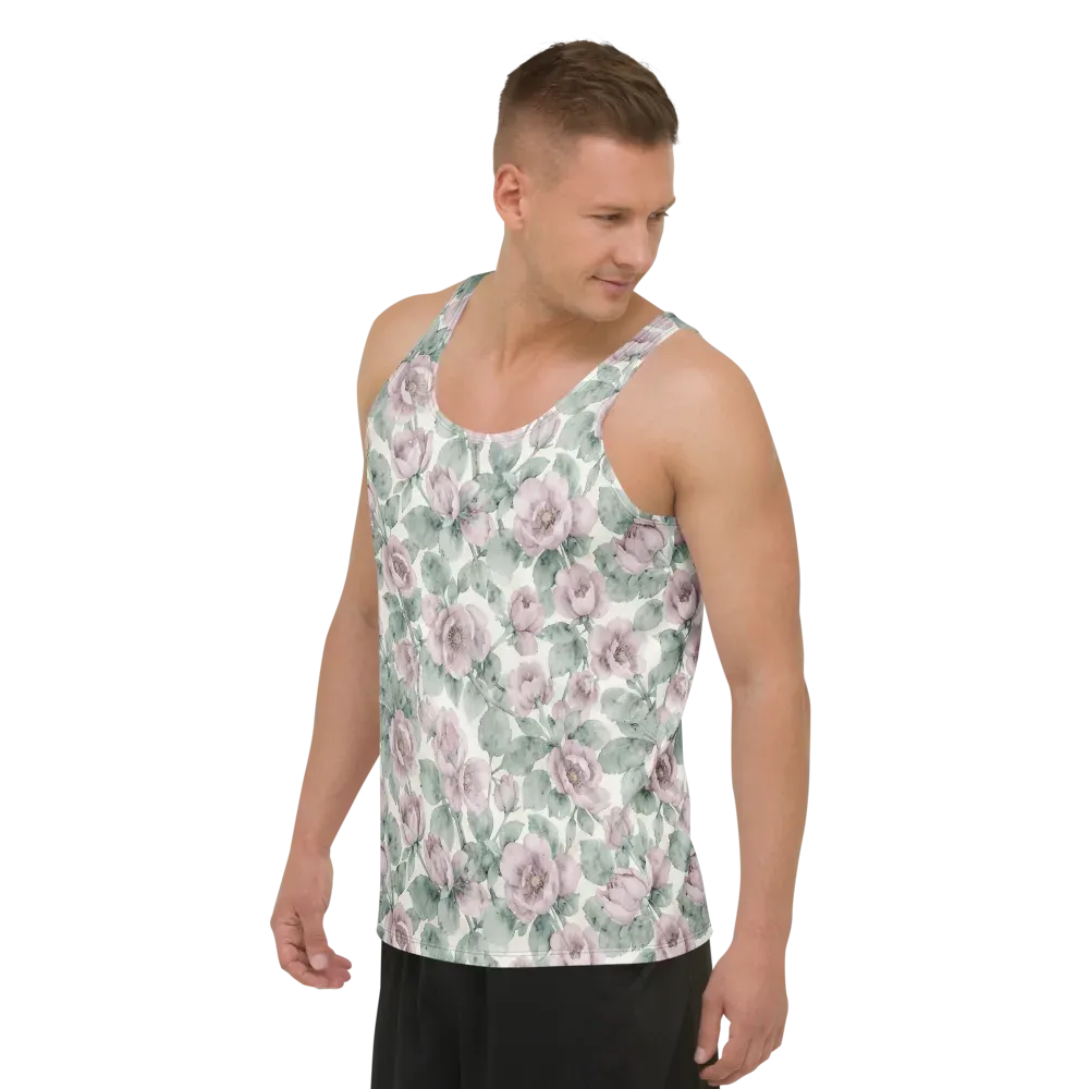 Blush Herbarium on Men's Tank Top — Left Front