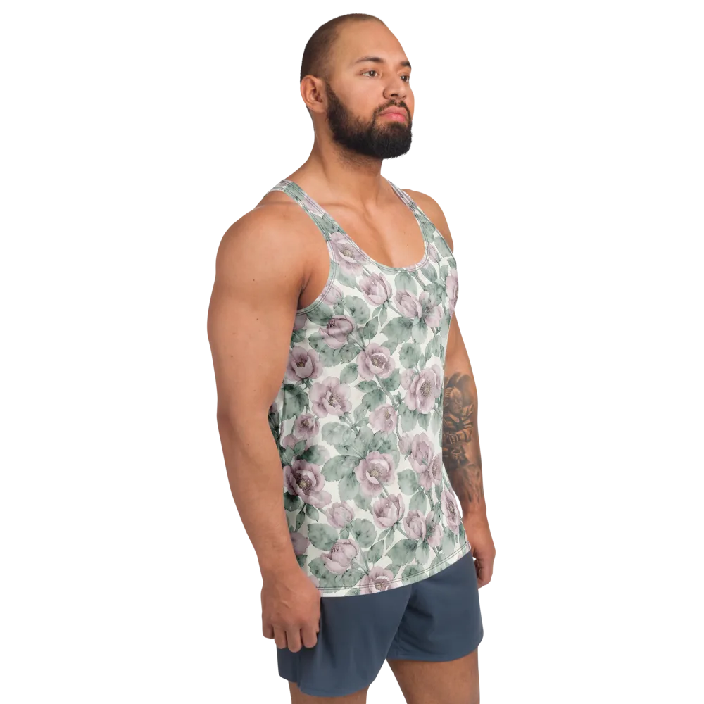 Blush Herbarium on Men's Tank Top — Right Front