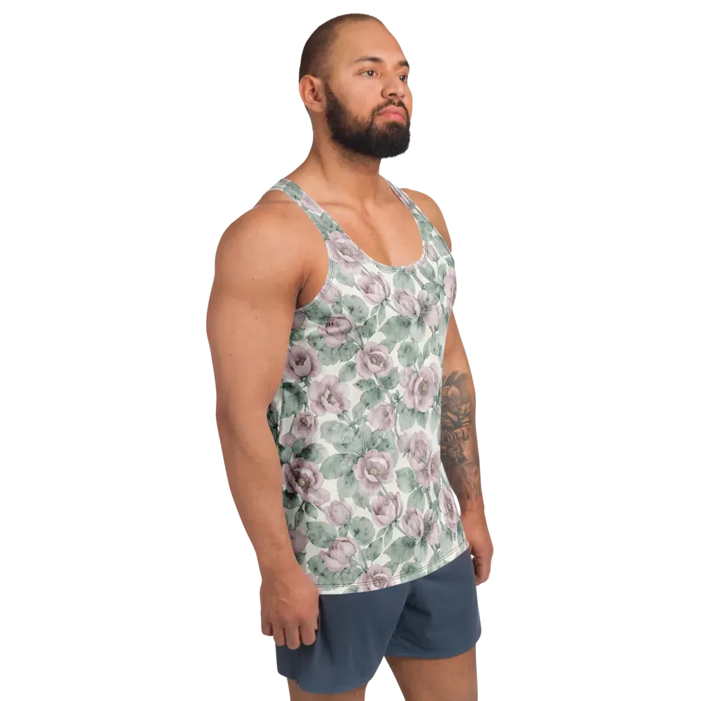 Blush Herbarium on Men's Tank Top — Right Front