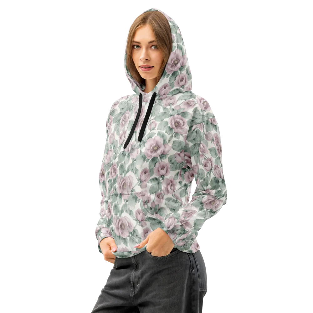 Blush Herbarium on Cotton Hoodie — Left Front
