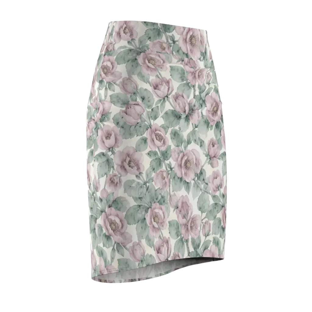 Blush Herbarium on Pencil Skirt — Front Side