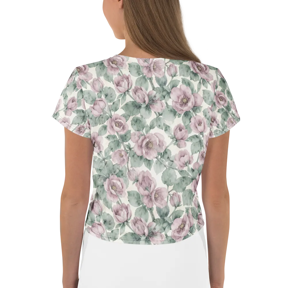 Blush Herbarium on Crop Tee — Back