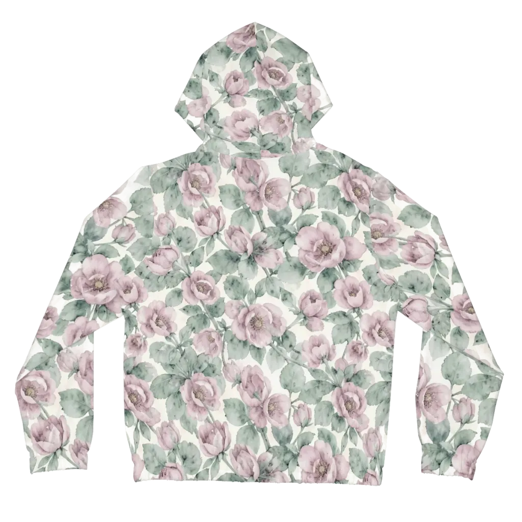 Blush Herbarium on Women's Full-Zip Hoodie — Back