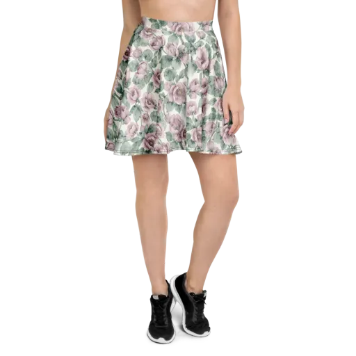 Blush Herbarium on a Skater Skirt