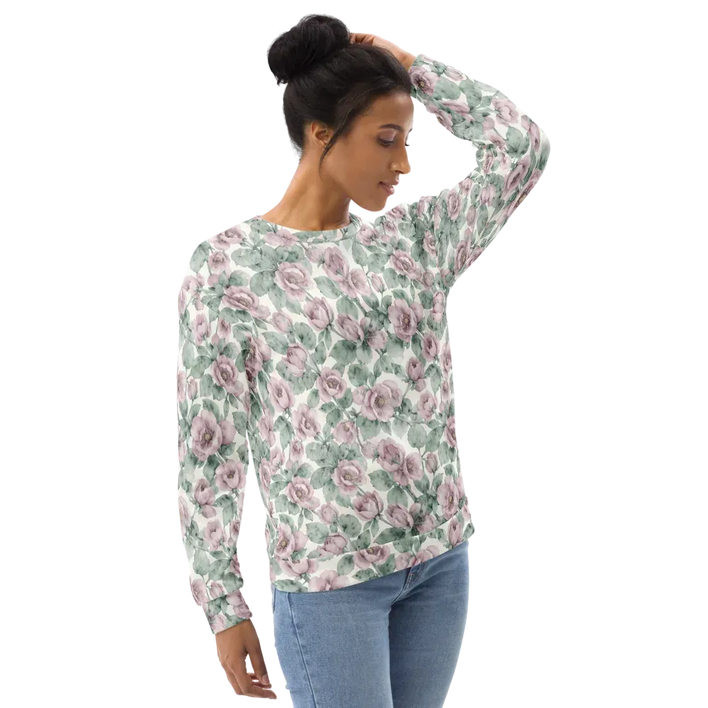 Blush Herbarium on Sweatshirt — Right Front