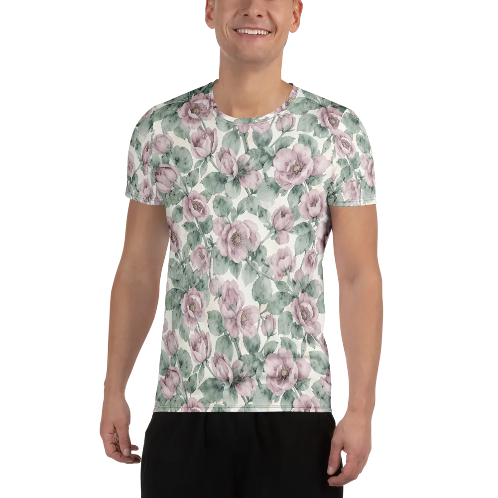 Blush Herbarium on Men's Athletic T-Shirt — Front