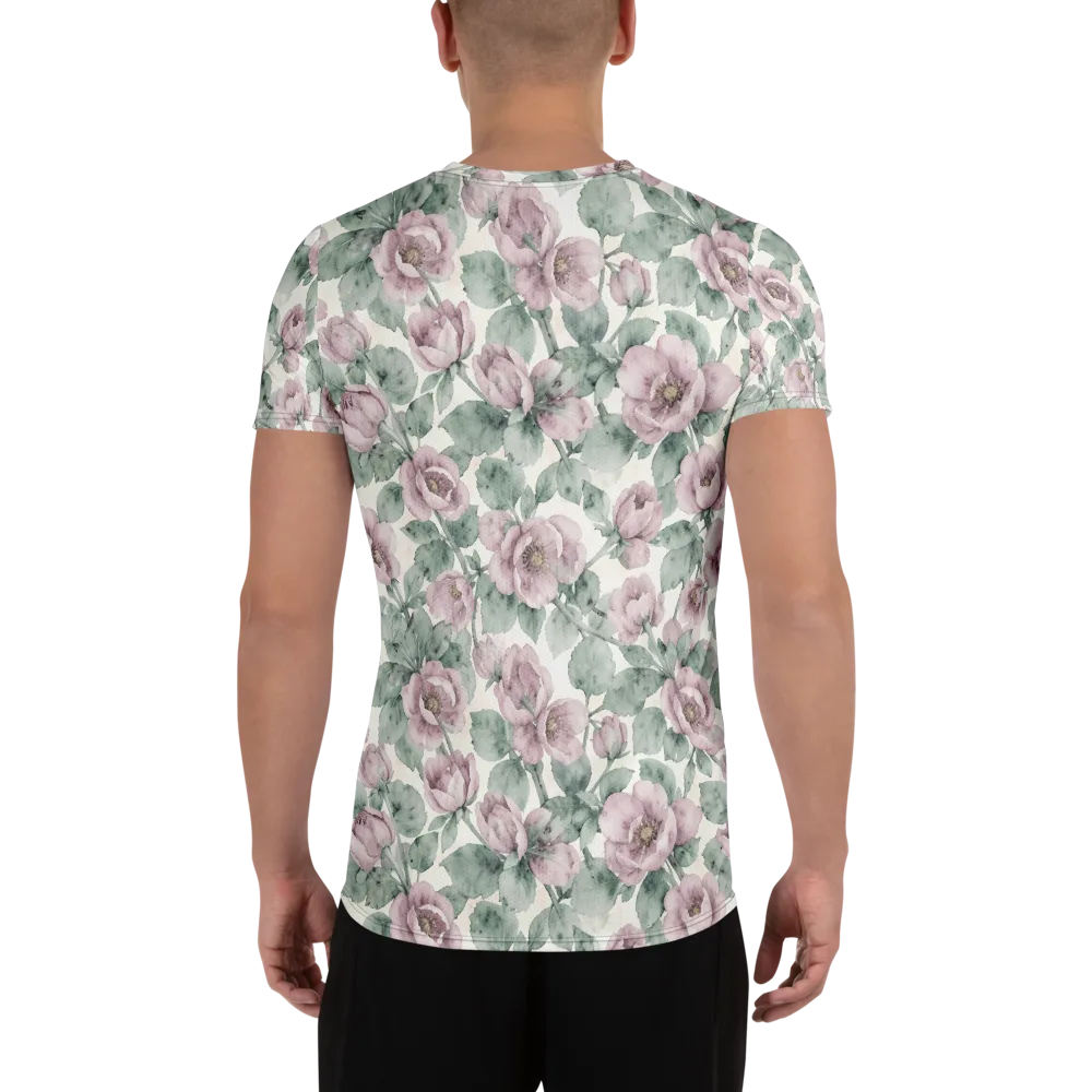 Blush Herbarium on Men's Athletic T-Shirt — Back
