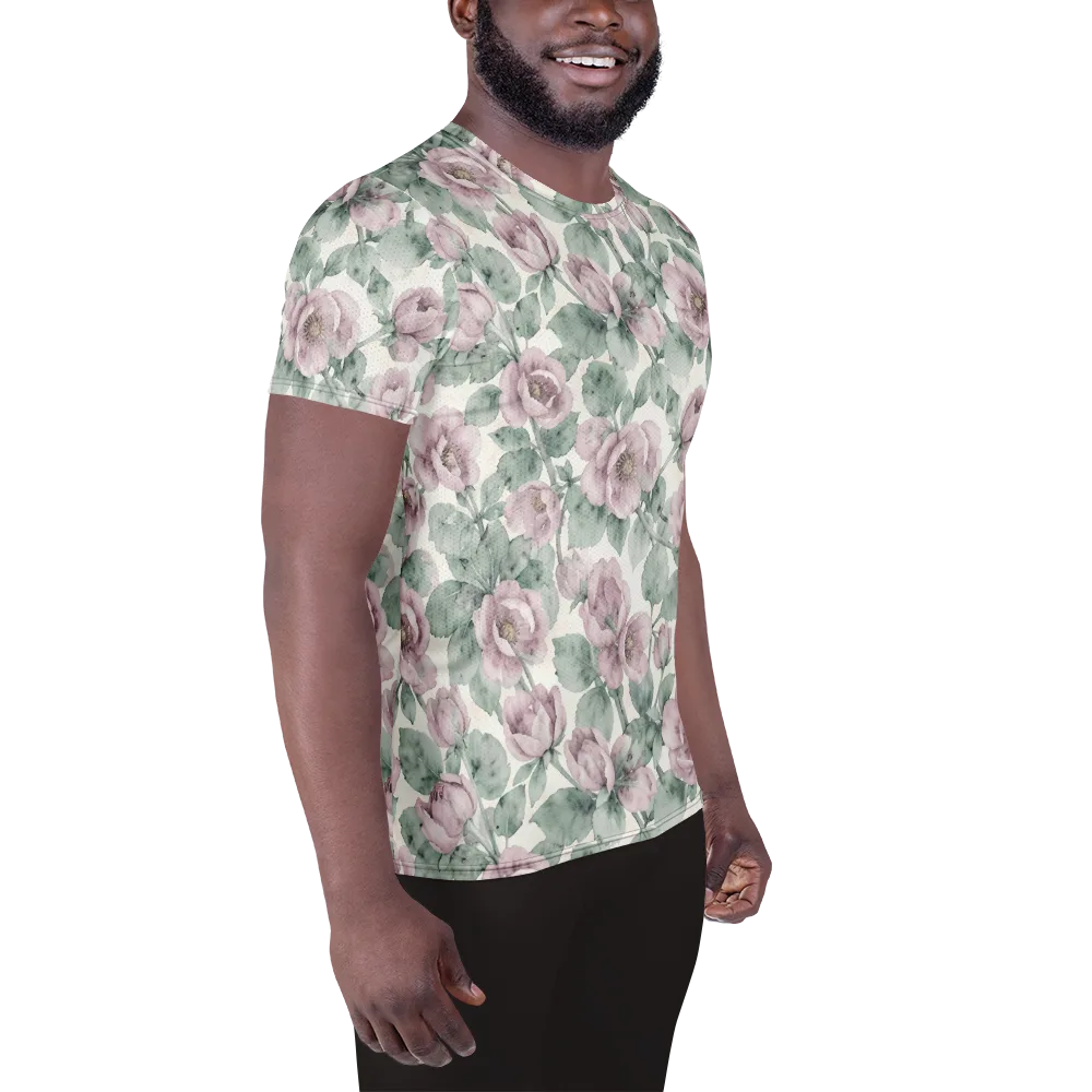 Blush Herbarium on Men's Athletic T-Shirt — Right