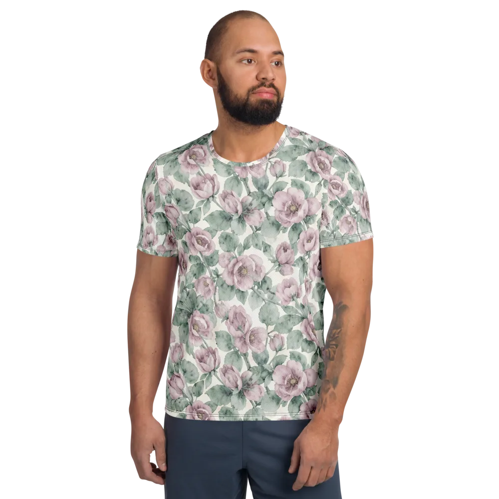 Blush Herbarium on Men's Athletic T-Shirt — Front