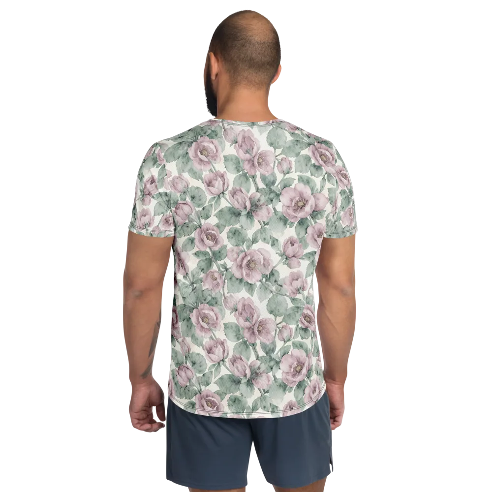 Blush Herbarium on Men's Athletic T-Shirt — Back