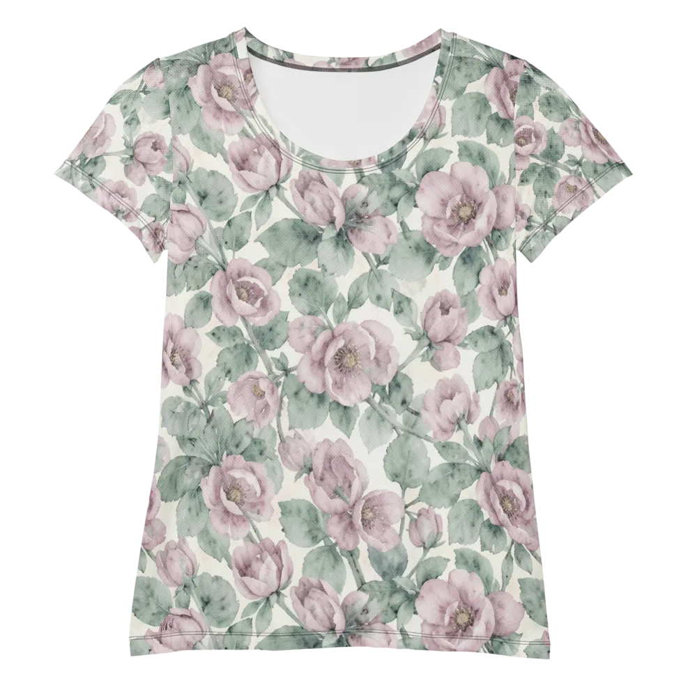 Blush Herbarium on Women's Athletic T-Shirt — Front