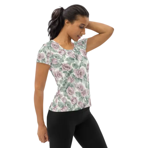 Blush Herbarium on a Women's Athletic T-Shirt
