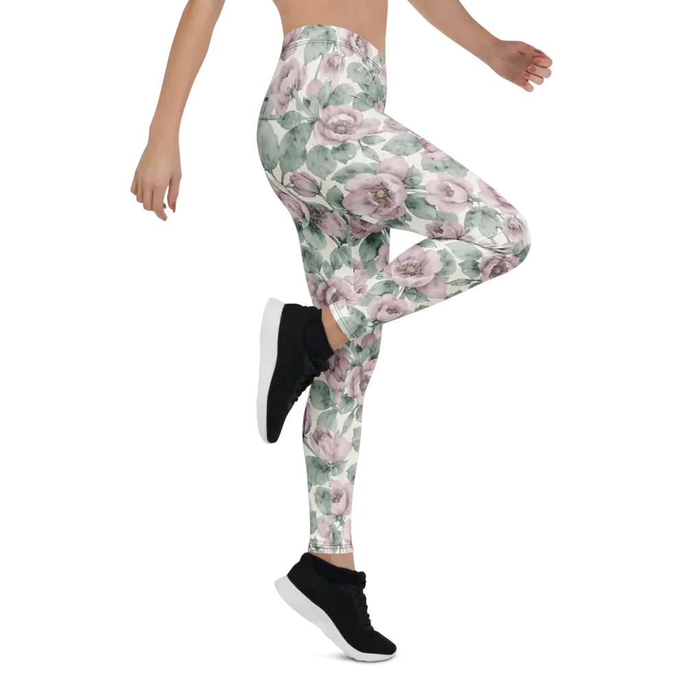 Blush Herbarium on Leggings — Right
