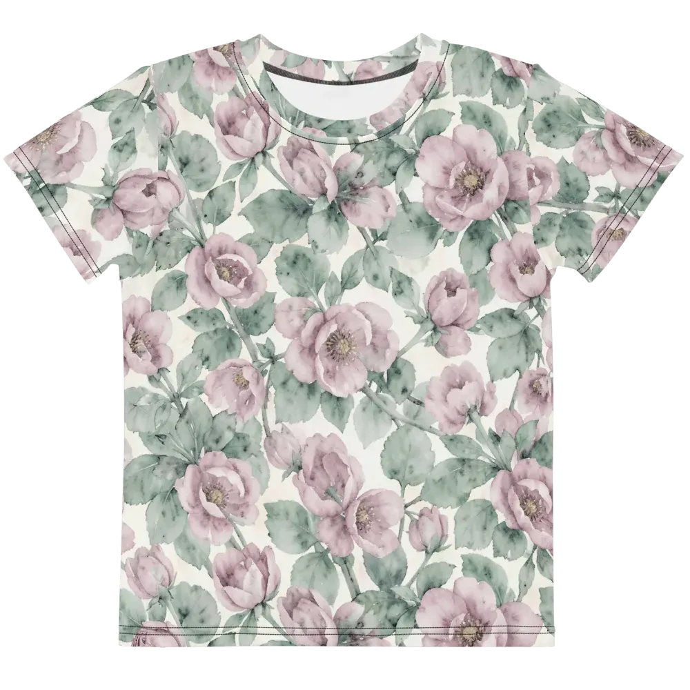 Blush Herbarium on Kids Crew Neck T-Shirt — Front