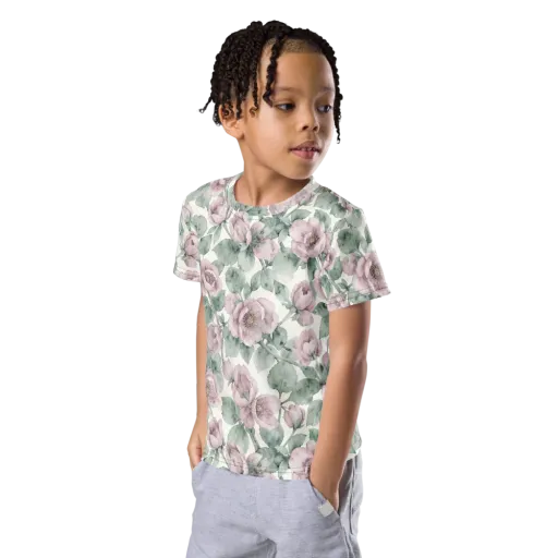 Blush Herbarium on a Kids Crew Neck T-Shirt