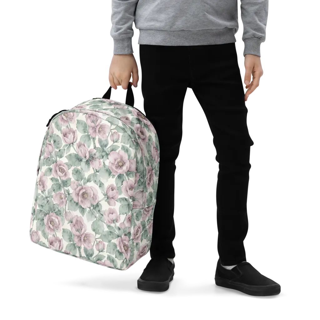 Blush Herbarium on Minimalist Backpack — Zoomed-in