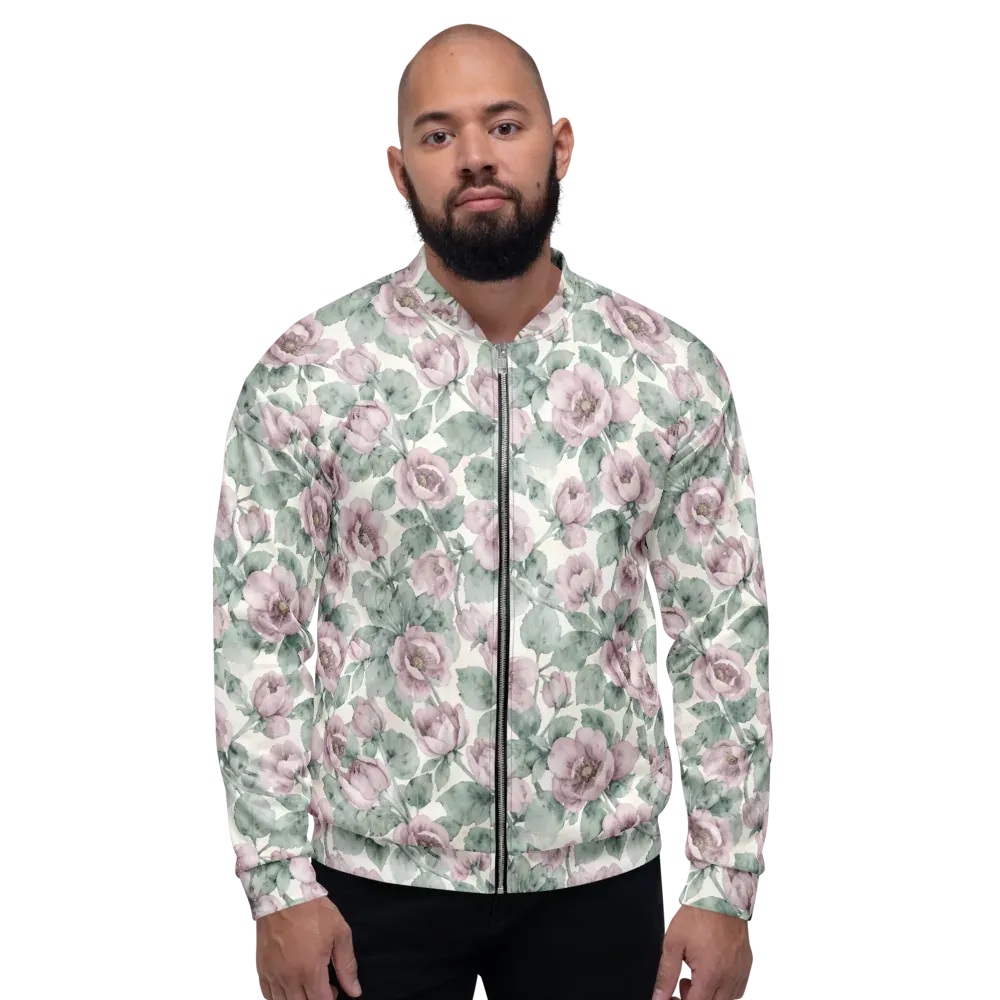Blush Herbarium on Bomber Jacket — Front