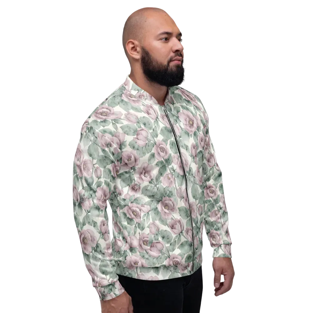 Blush Herbarium on Bomber Jacket — Right