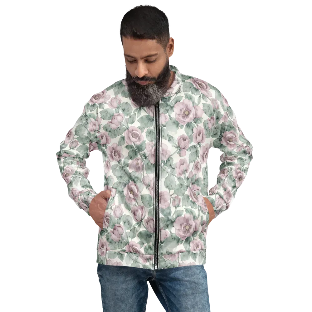 Blush Herbarium on Bomber Jacket — Front